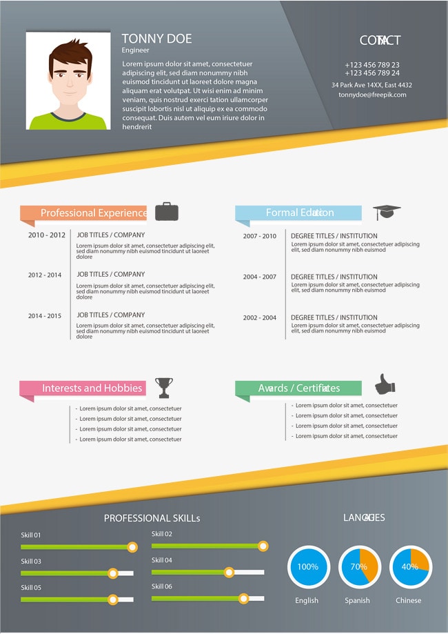 Profesyonel hazır CV örneği