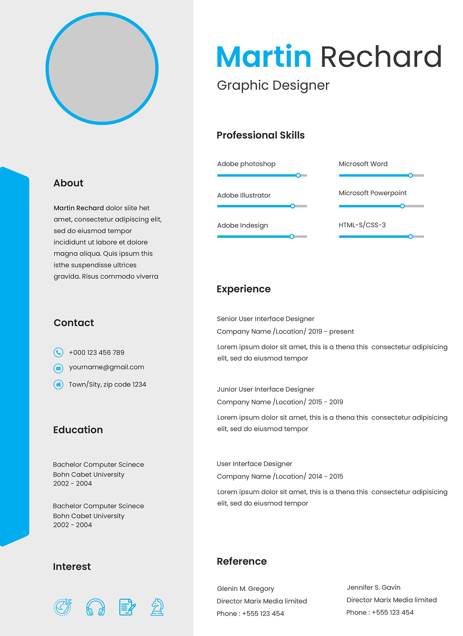 Hazır CV şablonu örneği 1