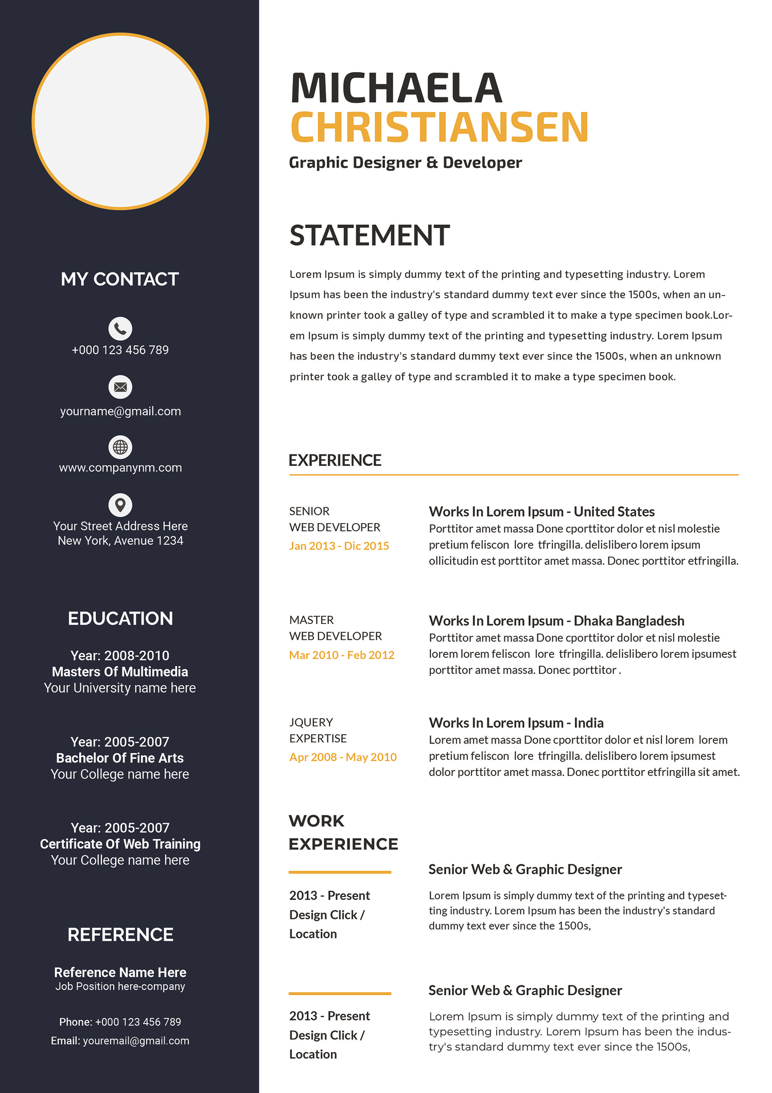 Hazır CV şablonu örneği 6